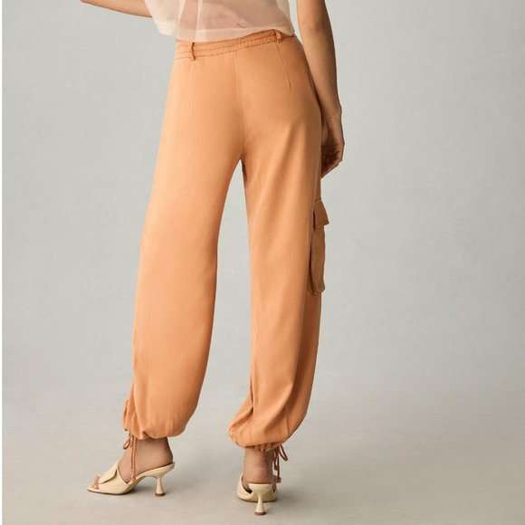 Anthropologie On the Road Drawstring Ankle Cargo Pants Orange - S - Picture 2 of 11